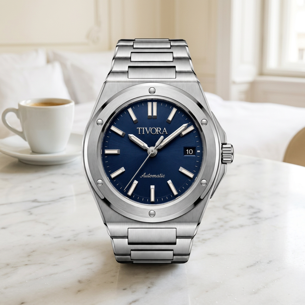 Vertex Argent Steel Azure Dial – front view