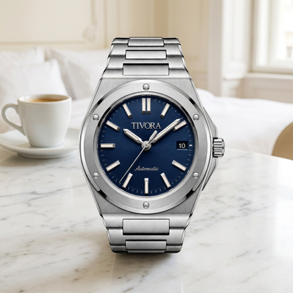 Vertex Argent Steel Azure Dial – front view