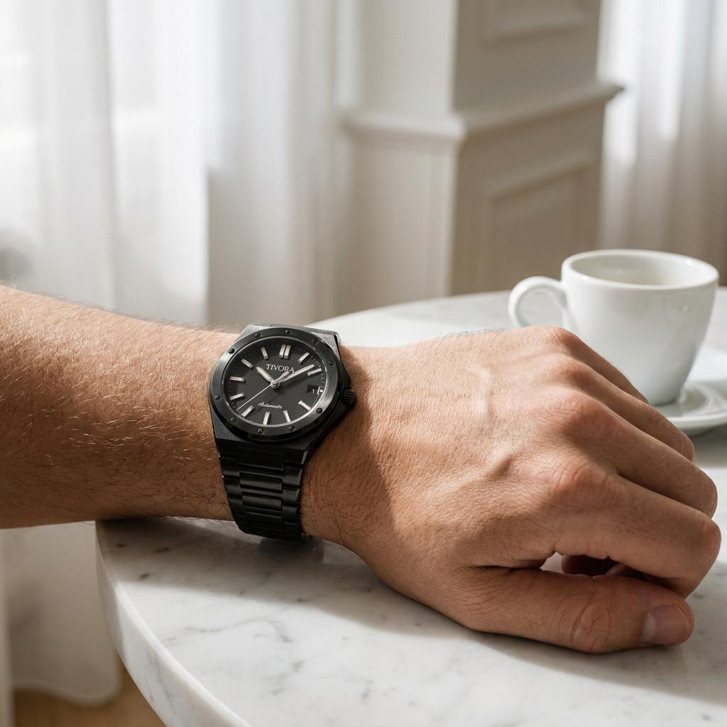 Vertex Argent Steel Onyx Dial – on the wrist