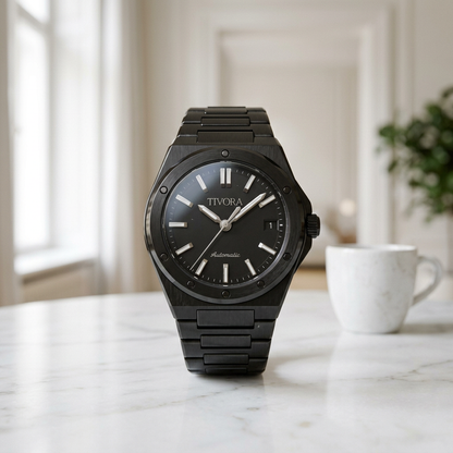 Vertex Argent Steel Onyx Dial – front view