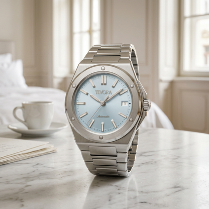 Vertex Argent Steel Sky Dial – front view
