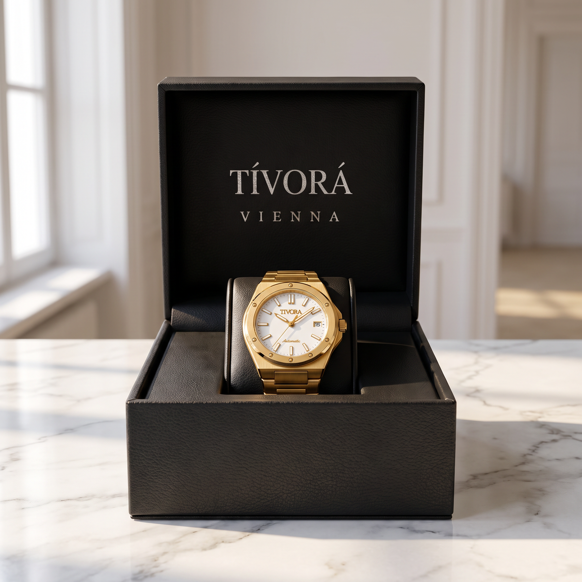 Vertex Aurelius Steel Frost Dial – in the TÍVORÁ box