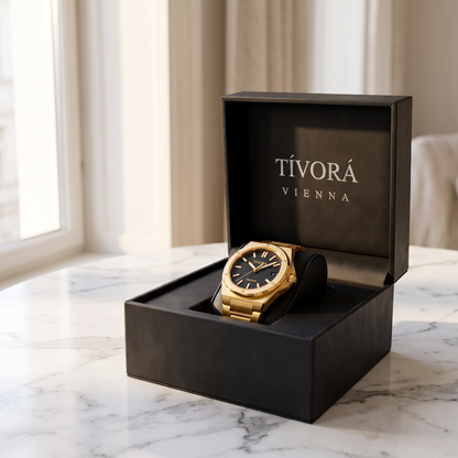 Vertex Aurelius Steel Onyx Dial – in the TÍVORÁ box