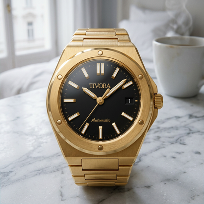 Vertex Aurelius Steel Onyx Dial – front view