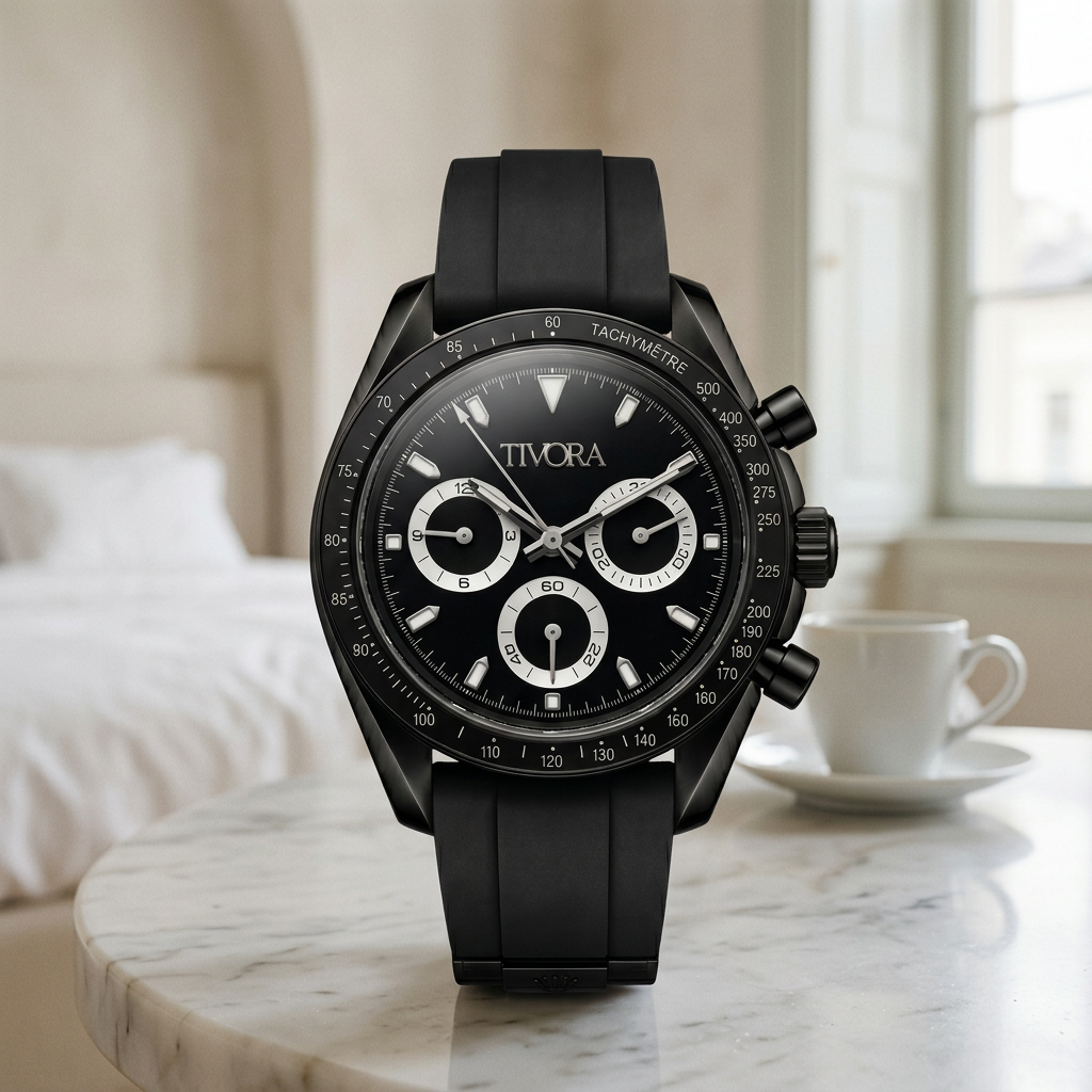 Veyron Argent Steel All Onyx Dial – front view