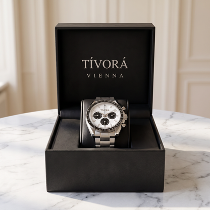 Veyron Argent Steel Frost Dial – in the TÍVORÁ box