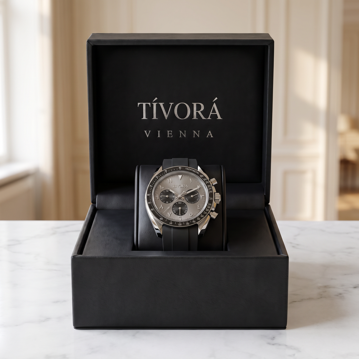 Veyron Argent Steel Grey Dial – in the TÍVORÁ box