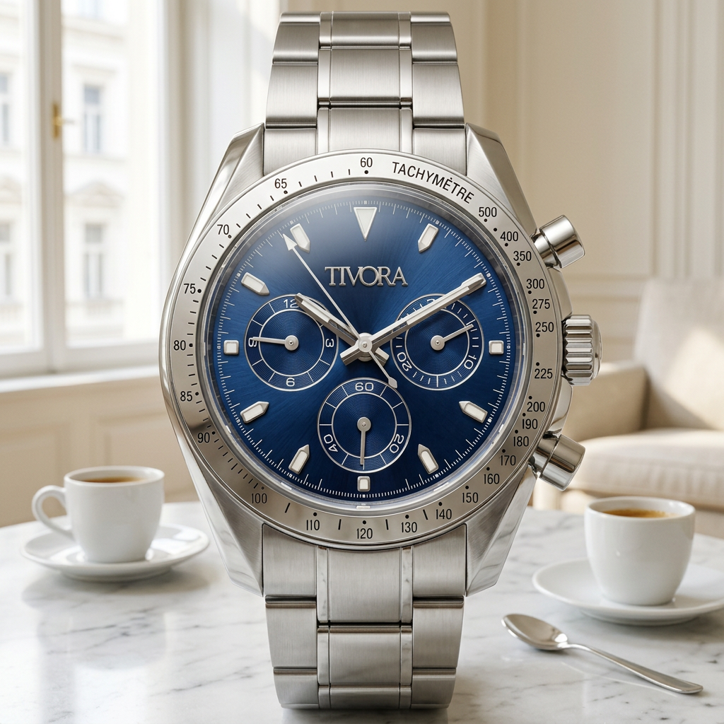 Veyron Argent Steel Ocean Dial – front view