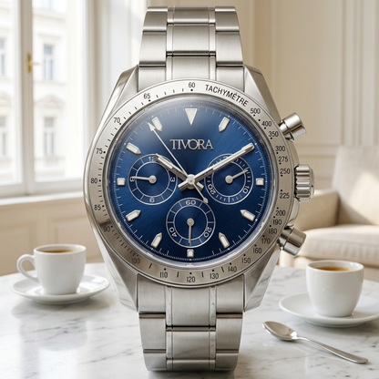 Veyron Argent Steel Ocean Dial – front view