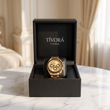 Veyron Aurelius Steel Onyx Dial – in the TÍVORÁ box
